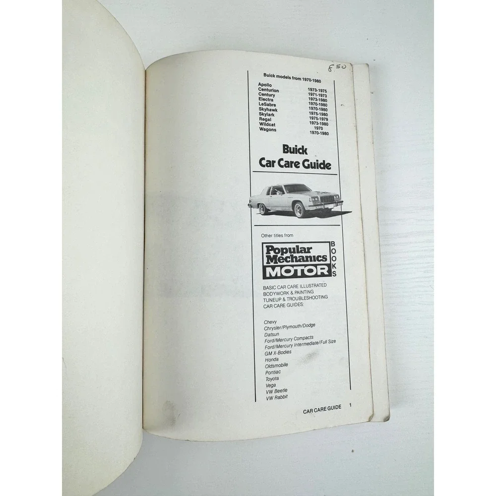 Popular Mechanics Buick Car Guide 1970-1980 Regal Electra LeSabre Repair Manual‎